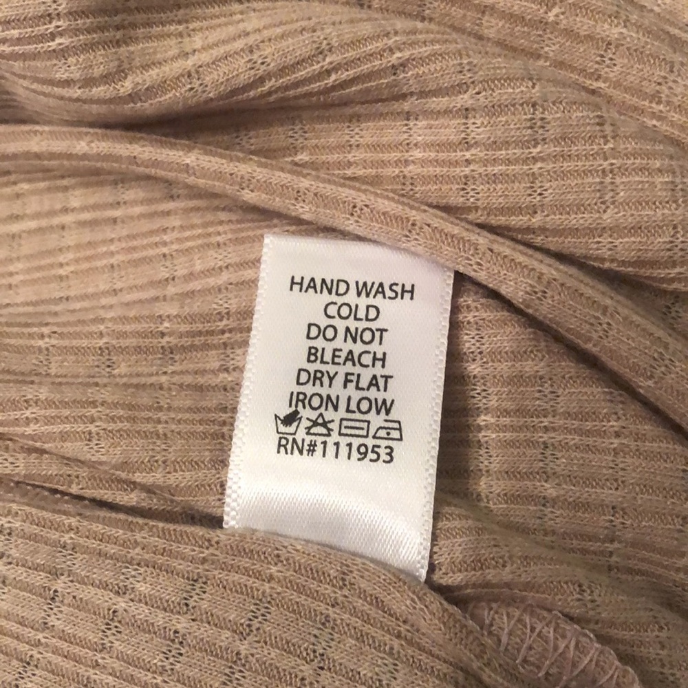 Active USA Side Slit Open Cardigan Duster in Taupe Tan Size Large - Picture 10 of 16